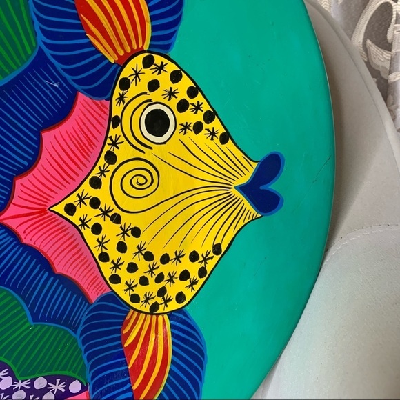 Hand Painted LATIN AMERICA Fish Serving Platter - Picture 3 of 7